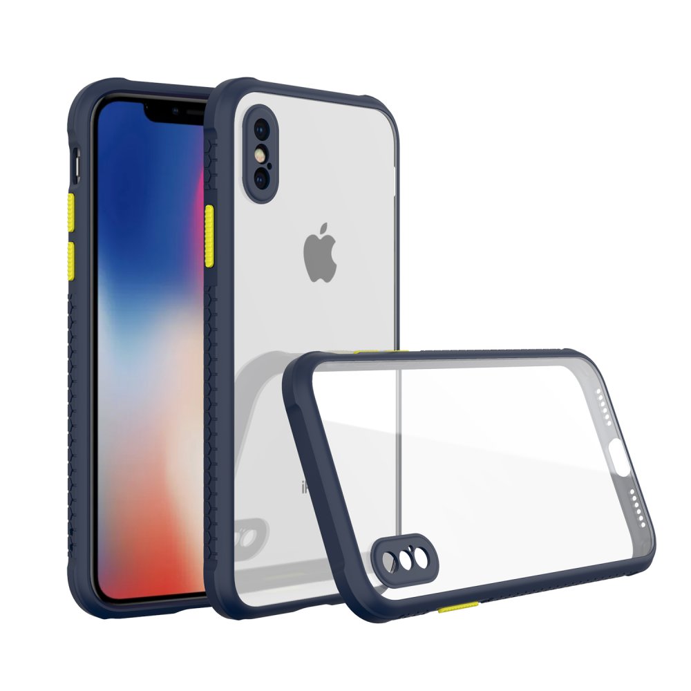 Newface iPhone XS Max Kılıf Miami Şeffaf Silikon - Lacivert