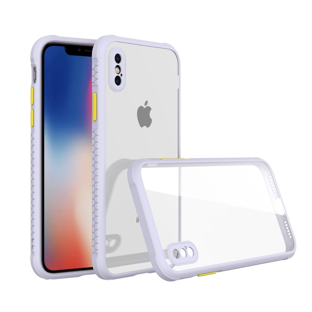 Newface iPhone XS Max Kılıf Miami Şeffaf Silikon - Lila