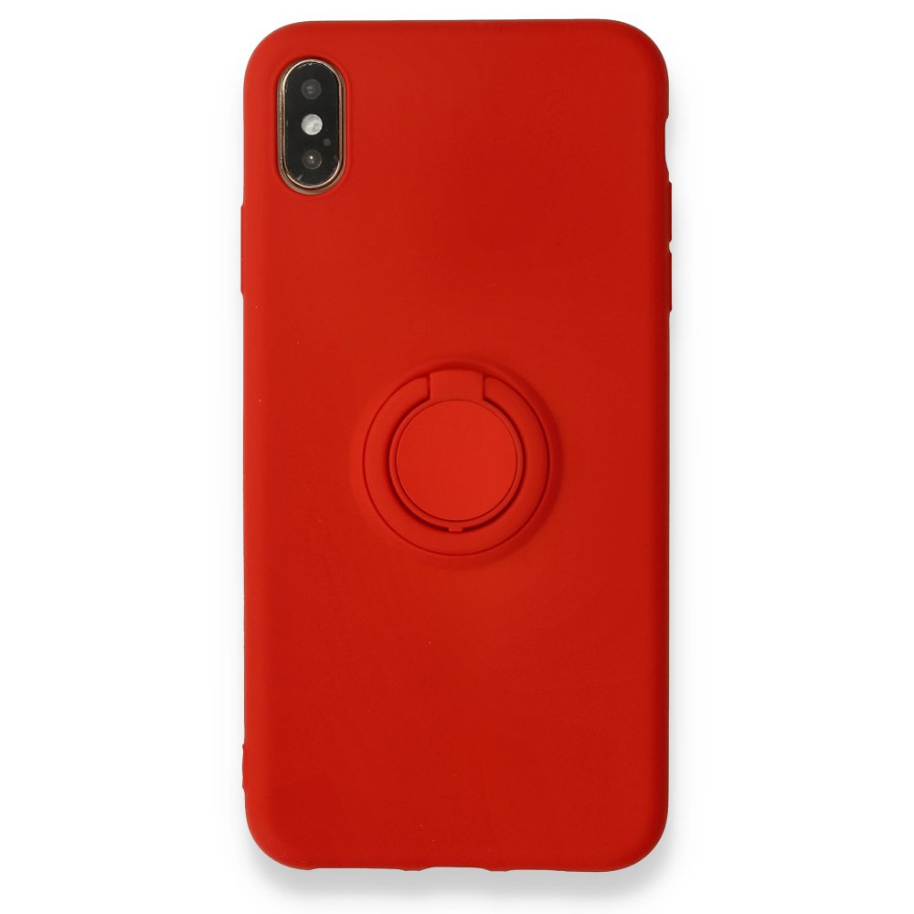 Newface iPhone XS Max Kılıf Viktor Yüzüklü Silikon - Kırmızı
