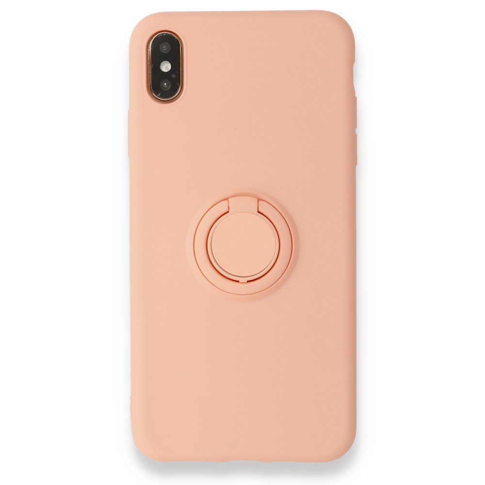 Newface iPhone XS Max Kılıf Viktor Yüzüklü Silikon - Pudra