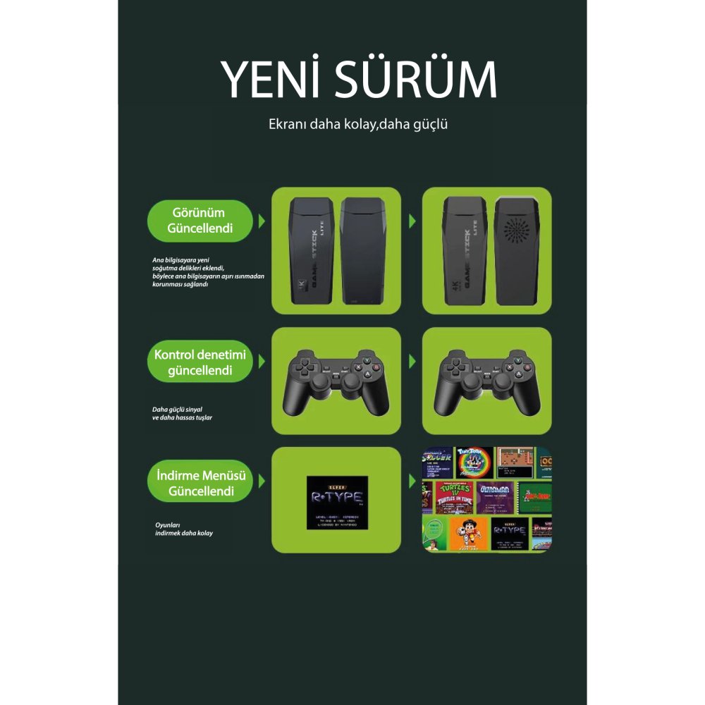 Newface M8 64GB Dual Pad 4K Game Stick - Siyah