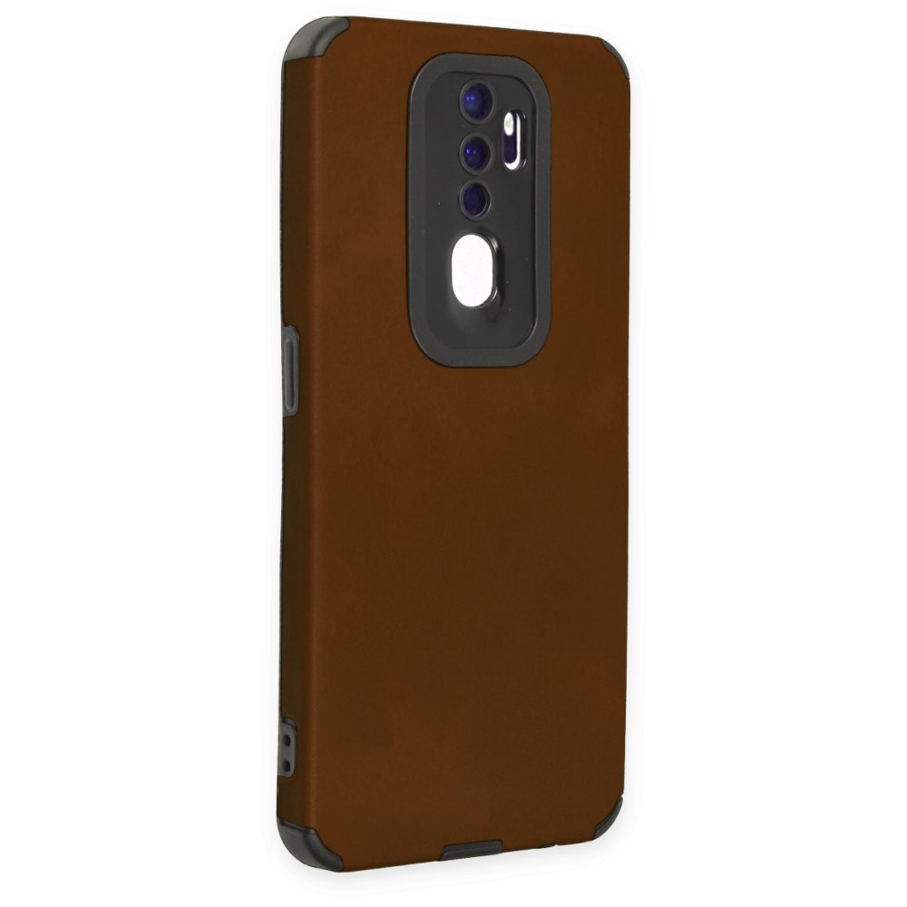 Newface Oppo A5 2020 Kılıf Loop Deri Silikon - Kahverengi
