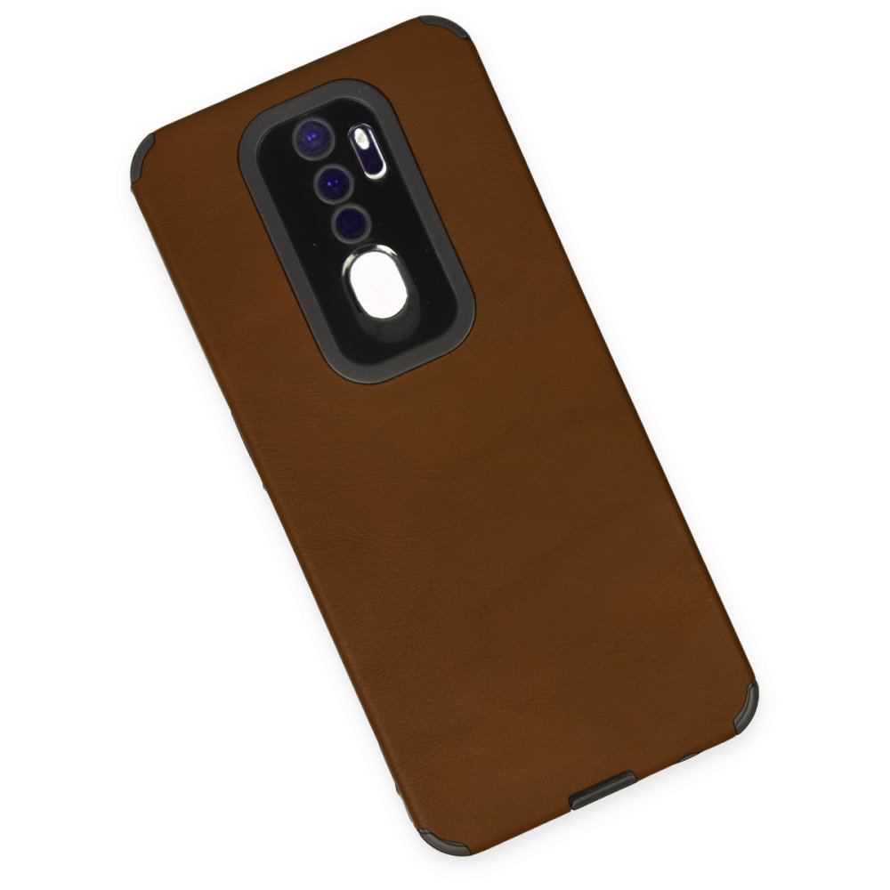 Newface Oppo A5 2020 Kılıf Loop Deri Silikon - Kahverengi