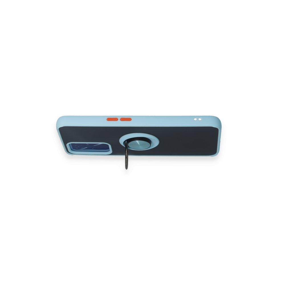 Newface Oppo A55 Kılıf Montreal Yüzüklü Silikon Kapak - Buz Mavi