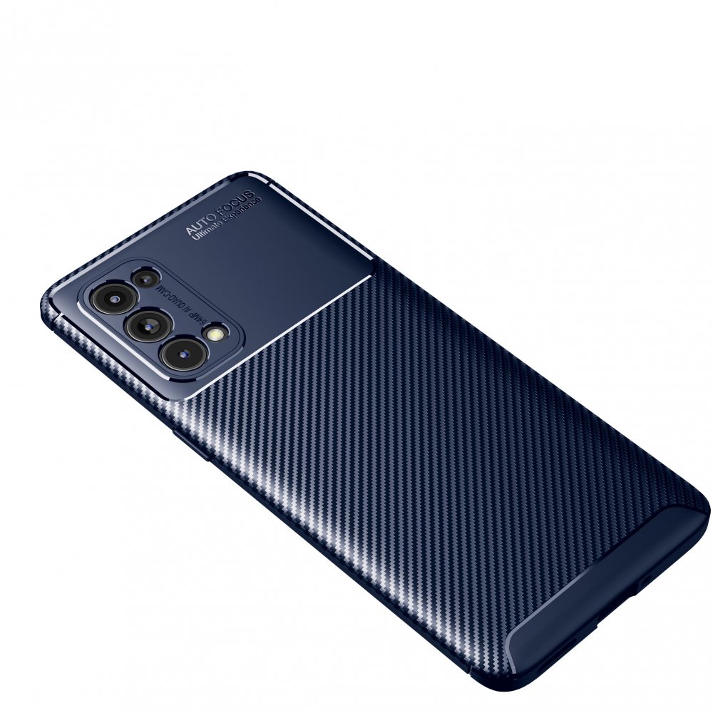 Newface Oppo Reno 5 Pro Kılıf Auto Focus Karbon Kapak - Lacivert