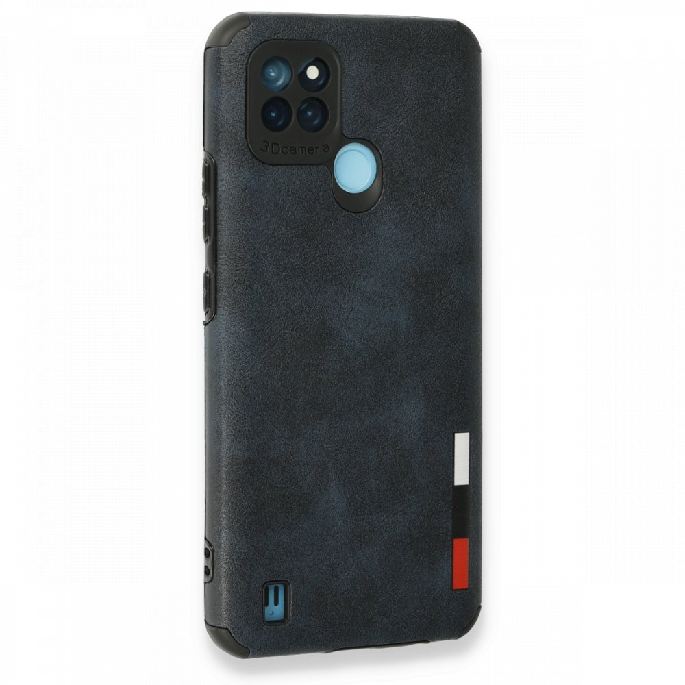Newface Realme C21Y Kılıf Loop Deri Silikon - Lacivert