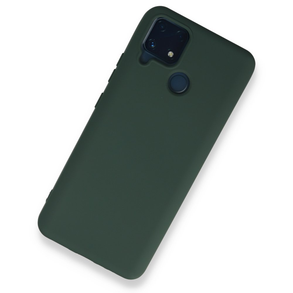 Newface Realme C25 Kılıf Nano içi Kadife Silikon - Koyu Yeşil