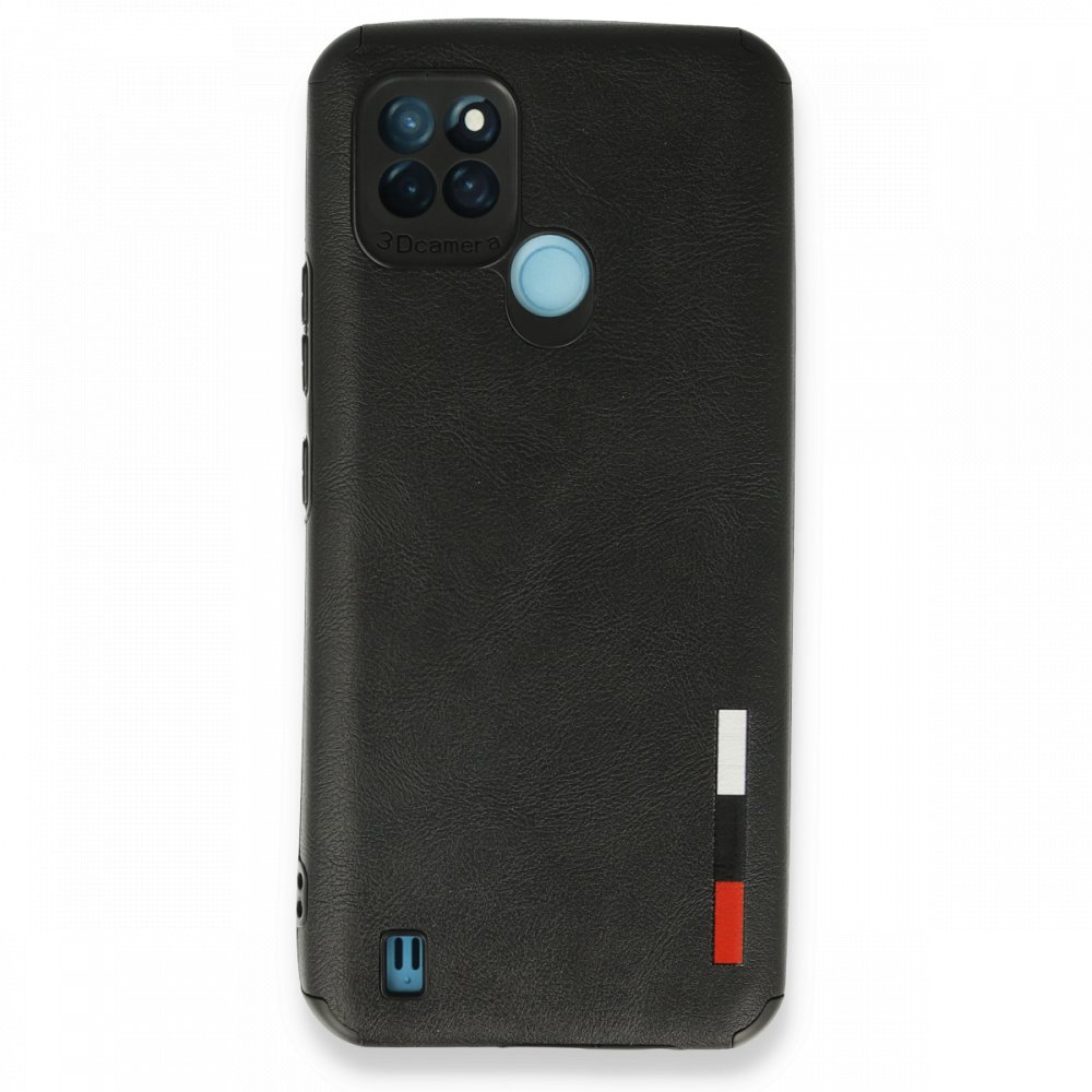 Newface Realme C25Y Kılıf Loop Deri Silikon - Siyah