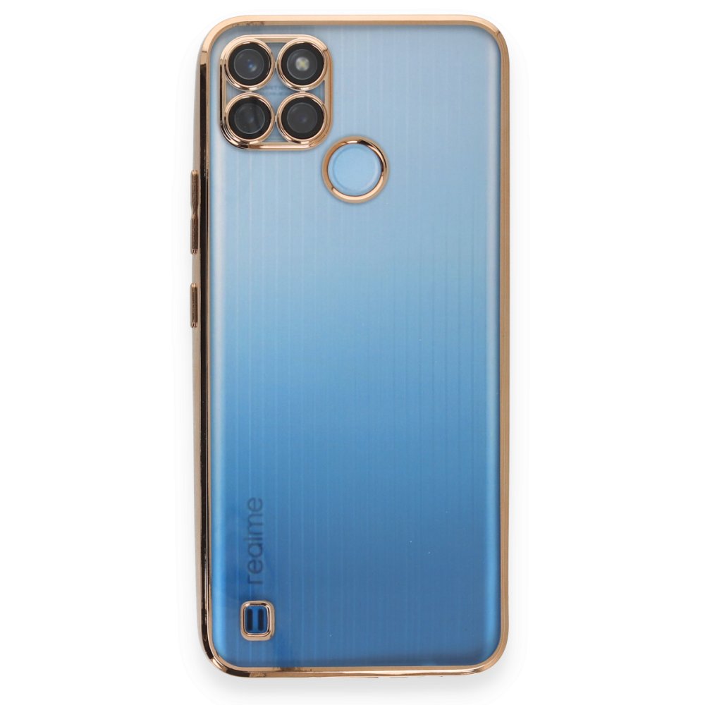 Newface Realme C25Y Kılıf Razer Lensli Silikon - Gold