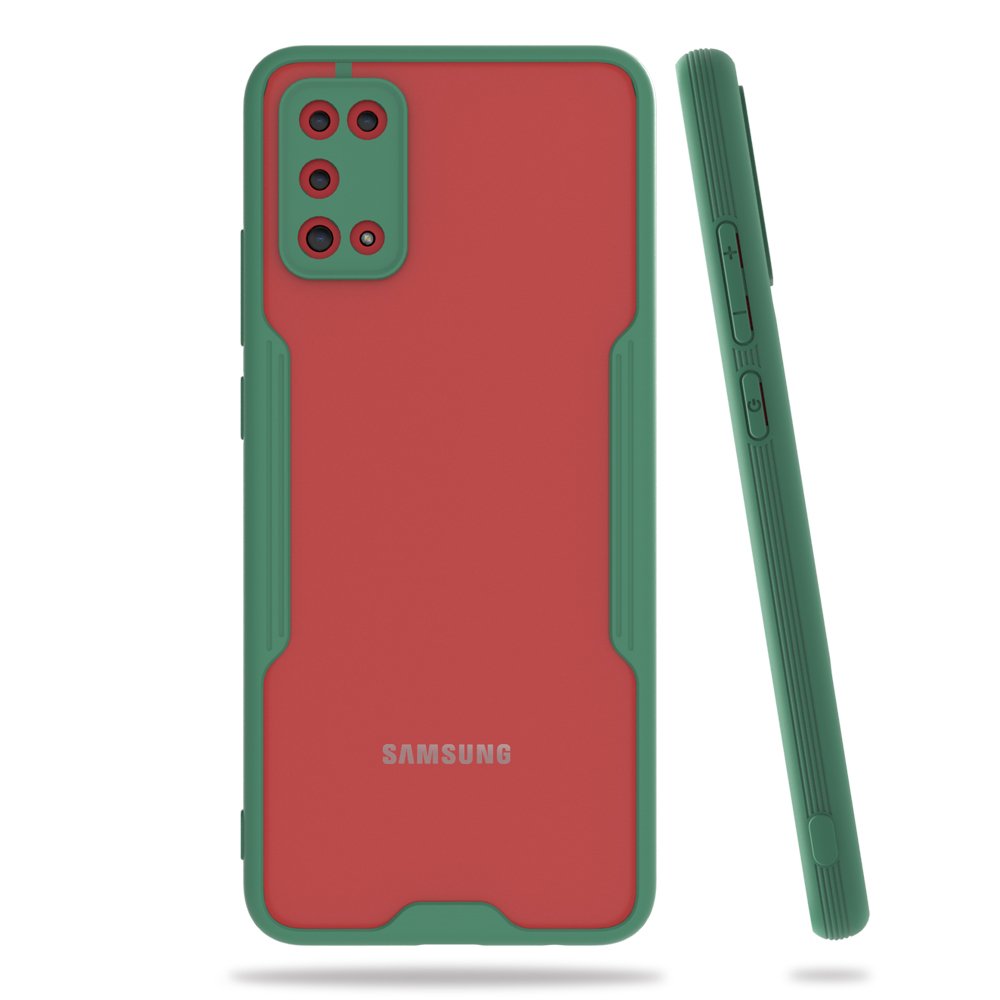 Newface Samsung Galaxy A02S Kılıf Platin Silikon - Yeşil