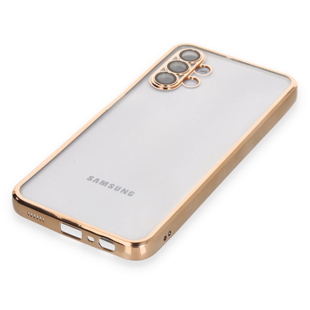 Newface Samsung Galaxy A04S Kılıf Razer Lensli Silikon - Gold