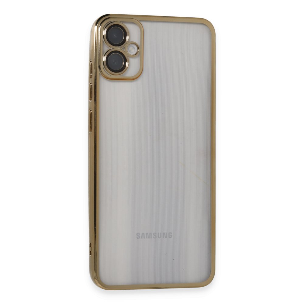 Newface Samsung Galaxy A05 Kılıf Razer Lensli Silikon - Gold