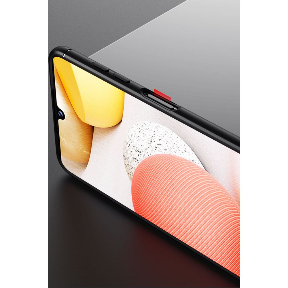 Newface Samsung Galaxy A12 Kılıf Range Yüzüklü Silikon - Kırmızı