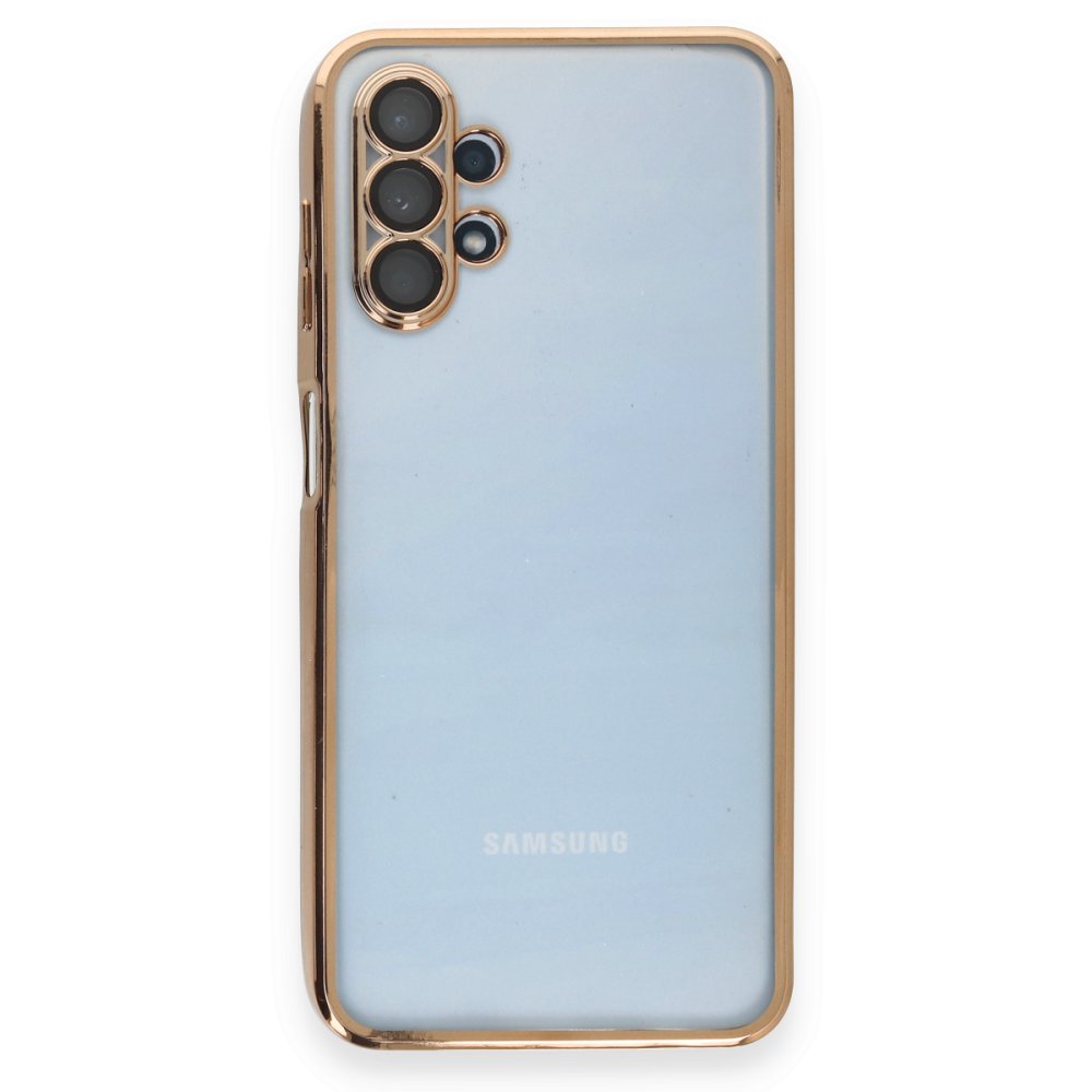 Newface Samsung Galaxy A13 4G Kılıf Razer Lensli Silikon - Gold