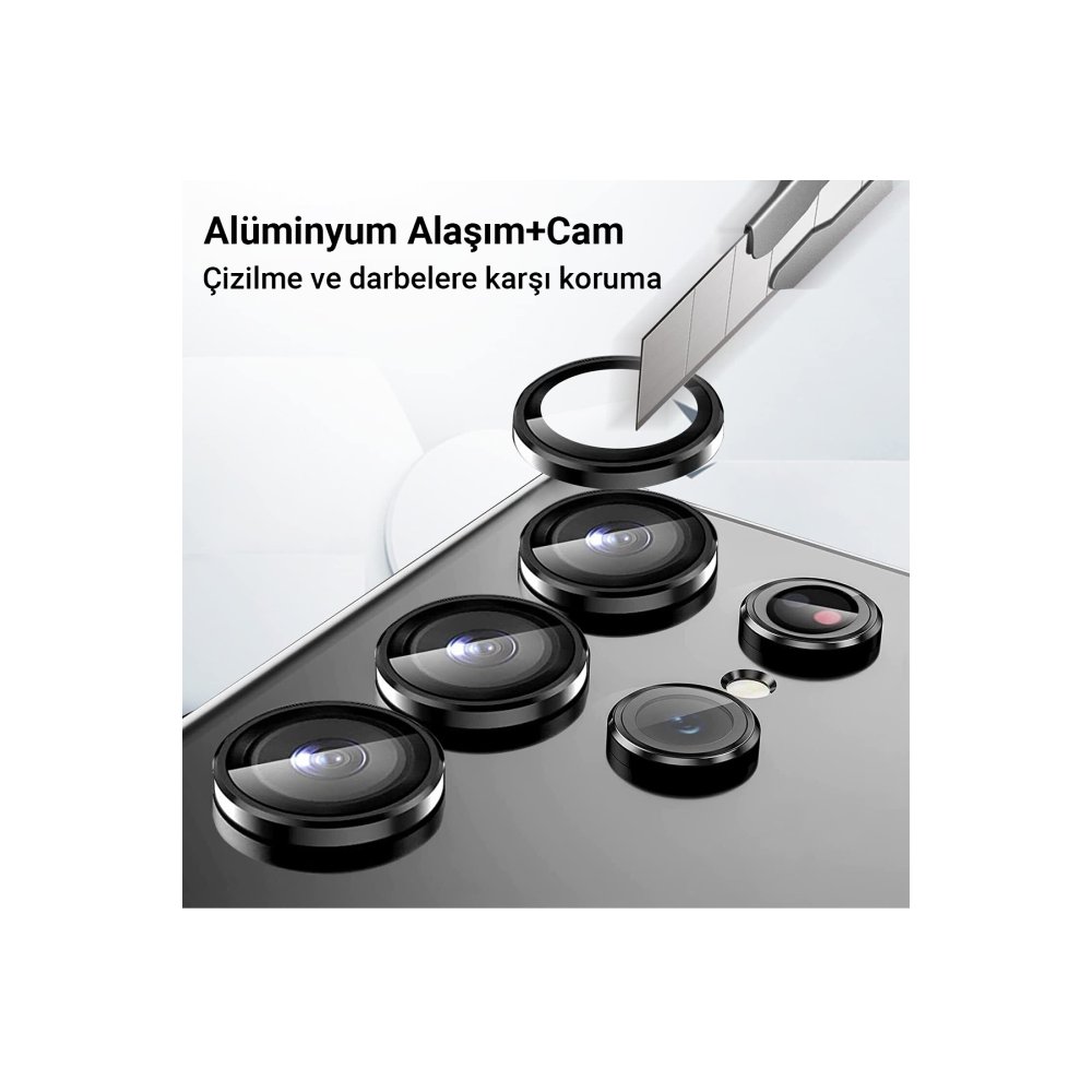 Newface Samsung Galaxy A14 4G Valdez Metal Kamera Lens - Gümüş