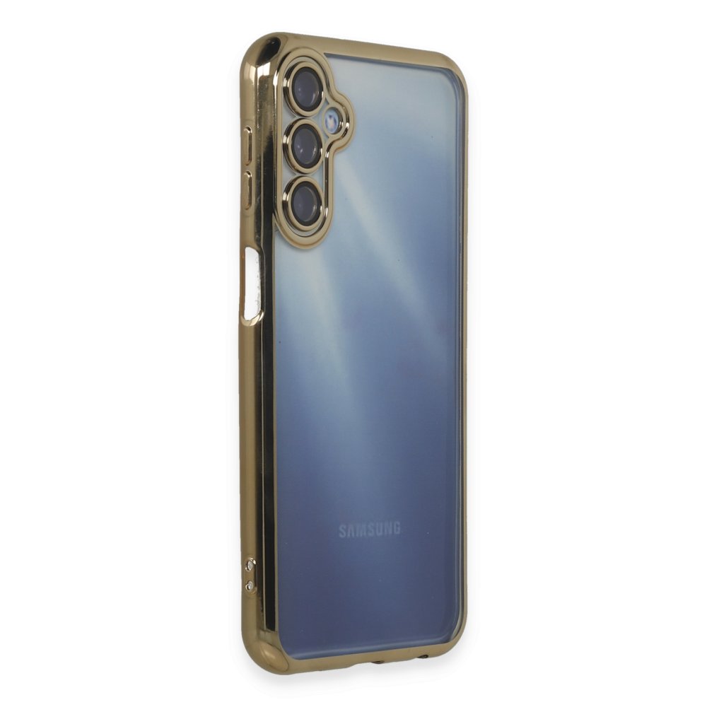 Newface Samsung Galaxy A15 4G Kılıf Razer Lensli Silikon - Gold