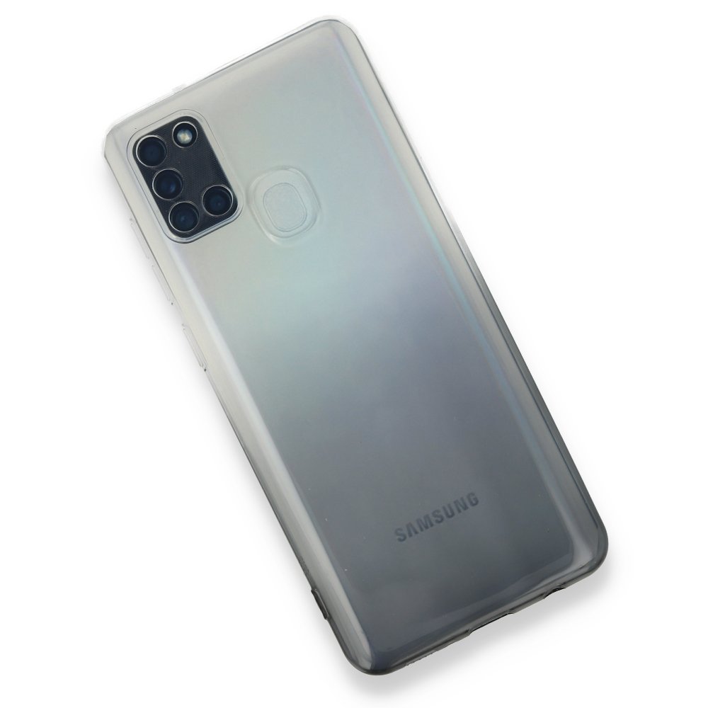 Newface Samsung Galaxy A21S Kılıf Lüx Çift Renkli Silikon - Siyah