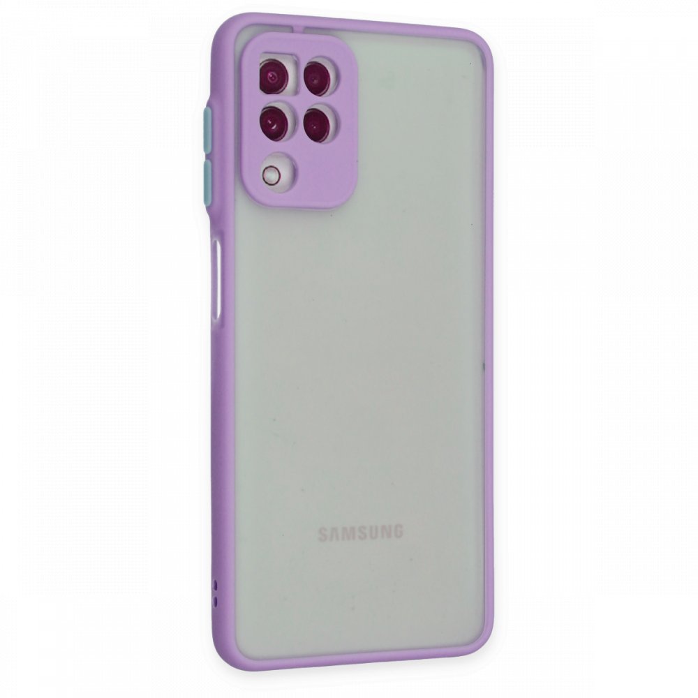 Newface Samsung Galaxy A22 Kılıf Montreal Silikon Kapak - Mor