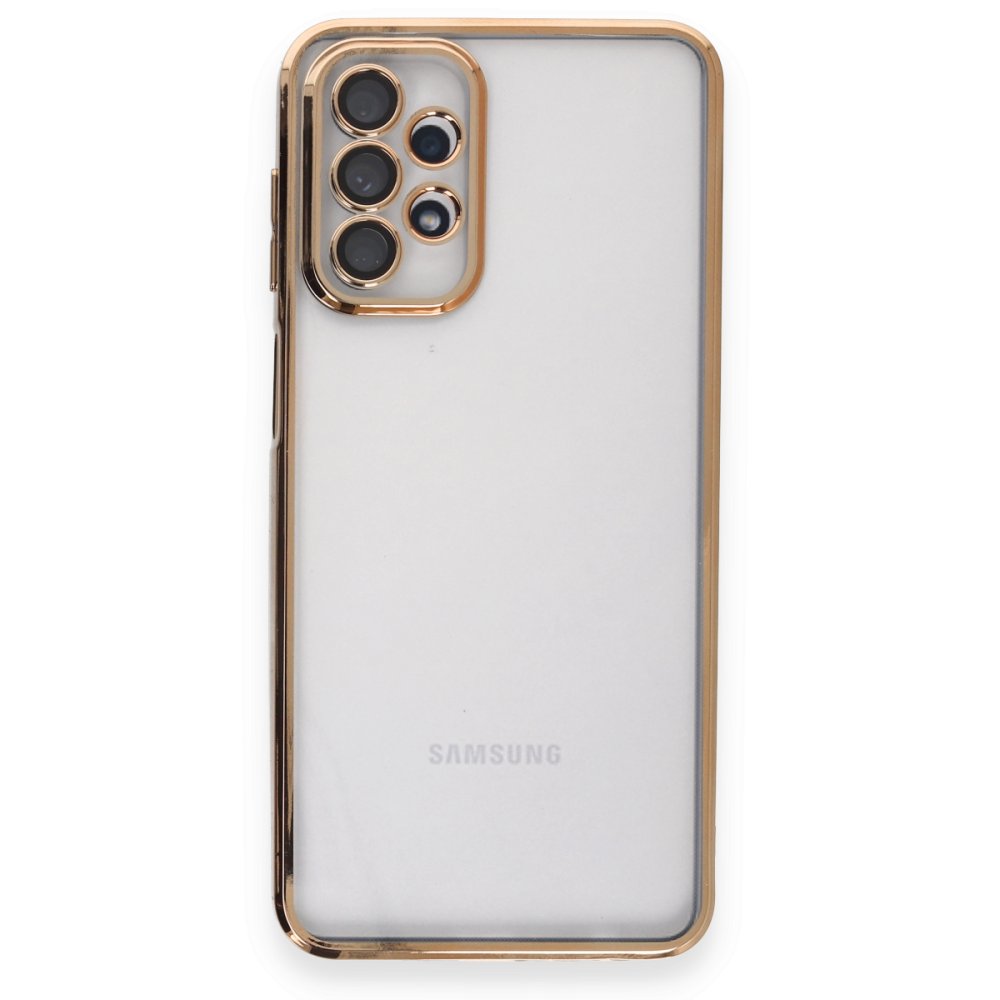 Newface Samsung Galaxy A23 4G Kılıf Razer Lensli Silikon - Gold