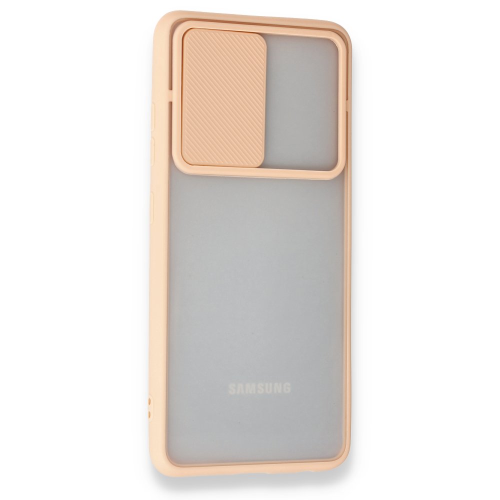 Newface Samsung Galaxy A32 Kılıf Palm Buzlu Kamera Sürgülü Silikon - Pembe