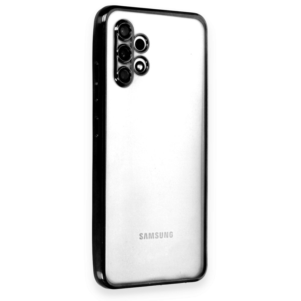 Newface Samsung Galaxy A32 Kılıf Razer Lensli Silikon - Siyah