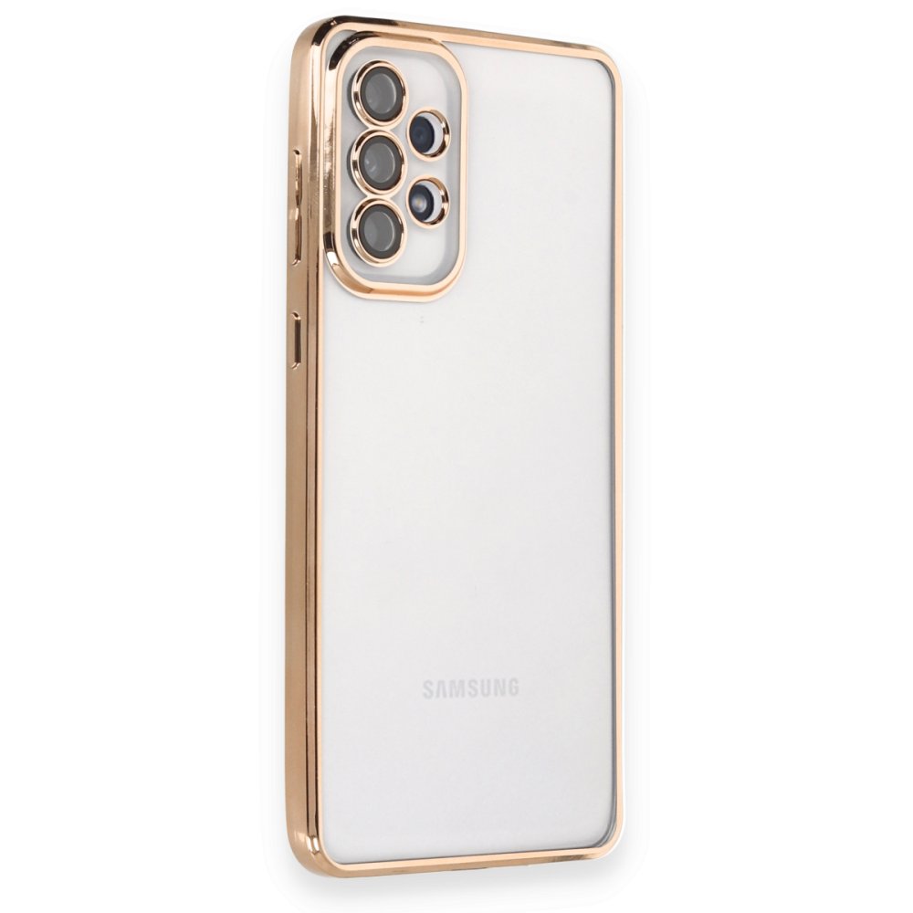 Newface Samsung Galaxy A33 5G Kılıf Razer Lensli Silikon - Gold