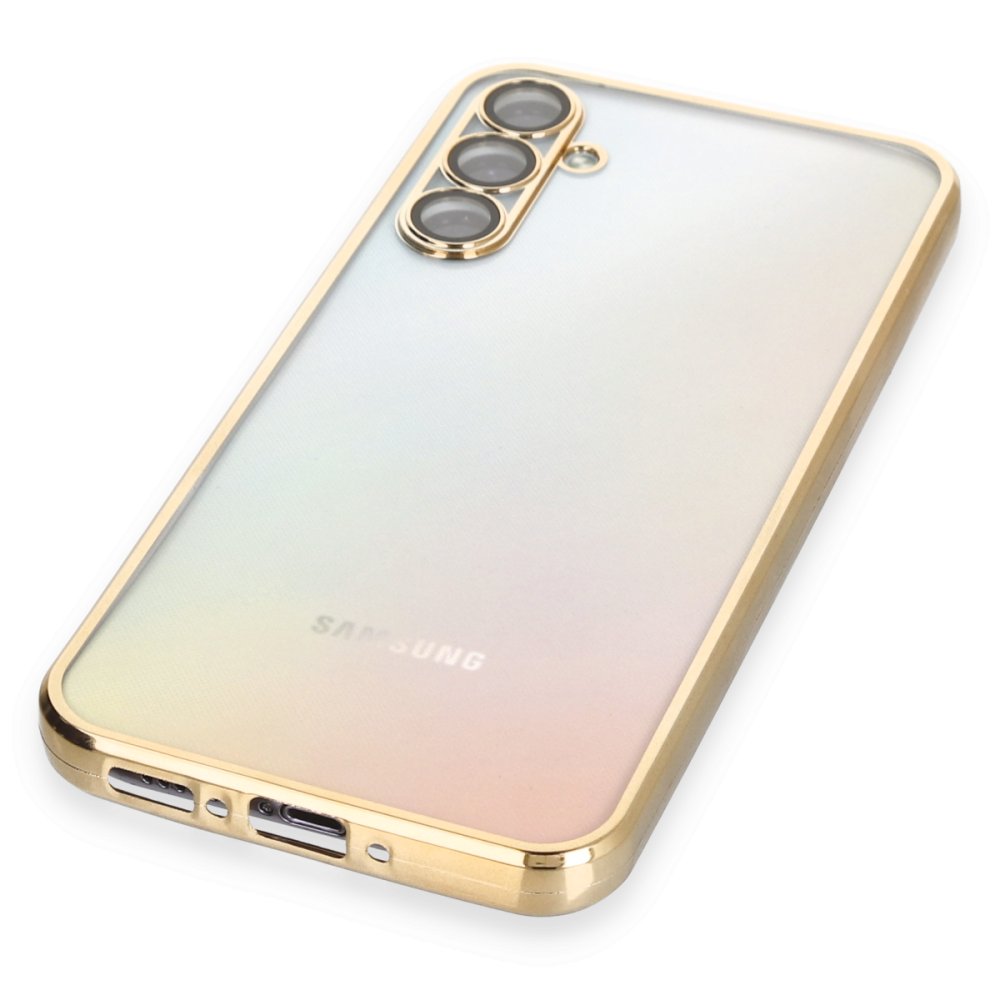 Newface Samsung Galaxy A34 5G Kılıf Razer Lensli Silikon - Gold