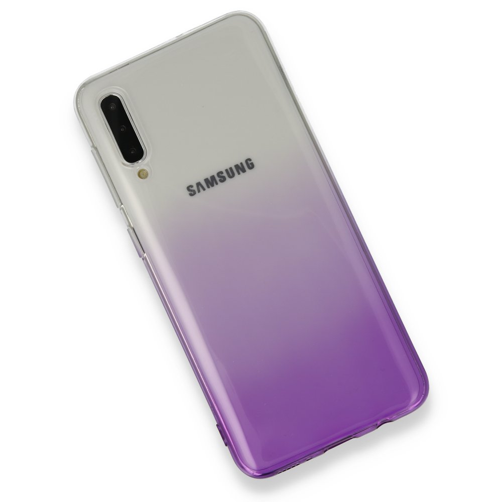 Newface Samsung Galaxy A50S Kılıf Lüx Çift Renkli Silikon - Mor