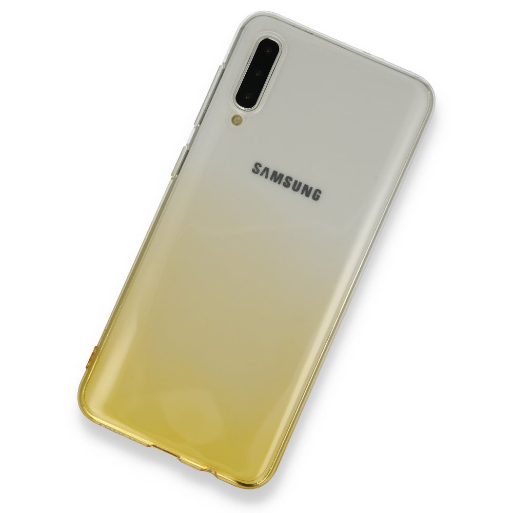 Newface Samsung Galaxy A50 Kılıf Lüx Çift Renkli Silikon - Sarı