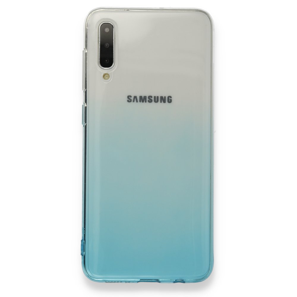 Newface Samsung Galaxy A50 Kılıf Lüx Çift Renkli Silikon - Turkuaz