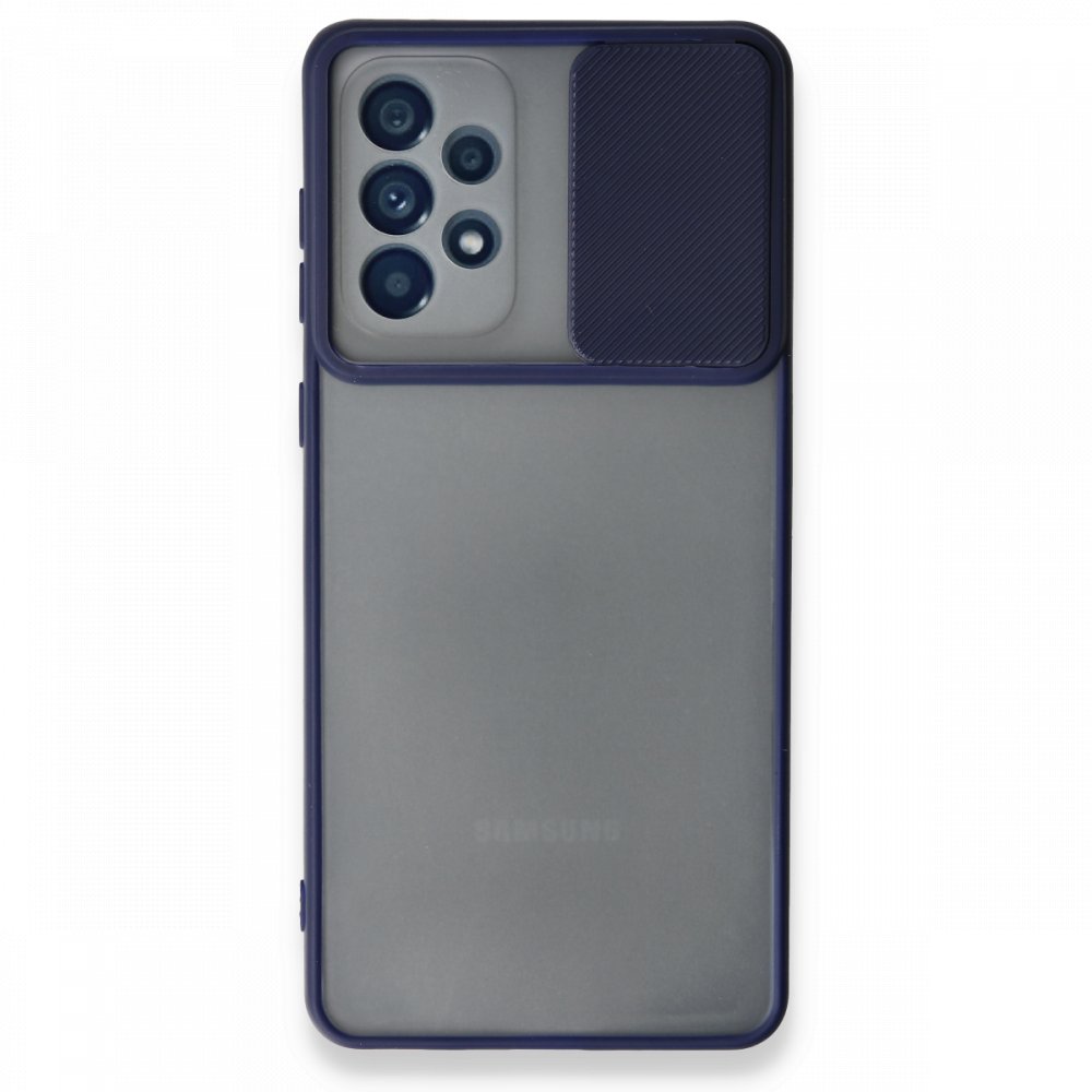 Newface Samsung Galaxy A53 5G Kılıf Palm Buzlu Kamera Sürgülü Silikon - Lacivert