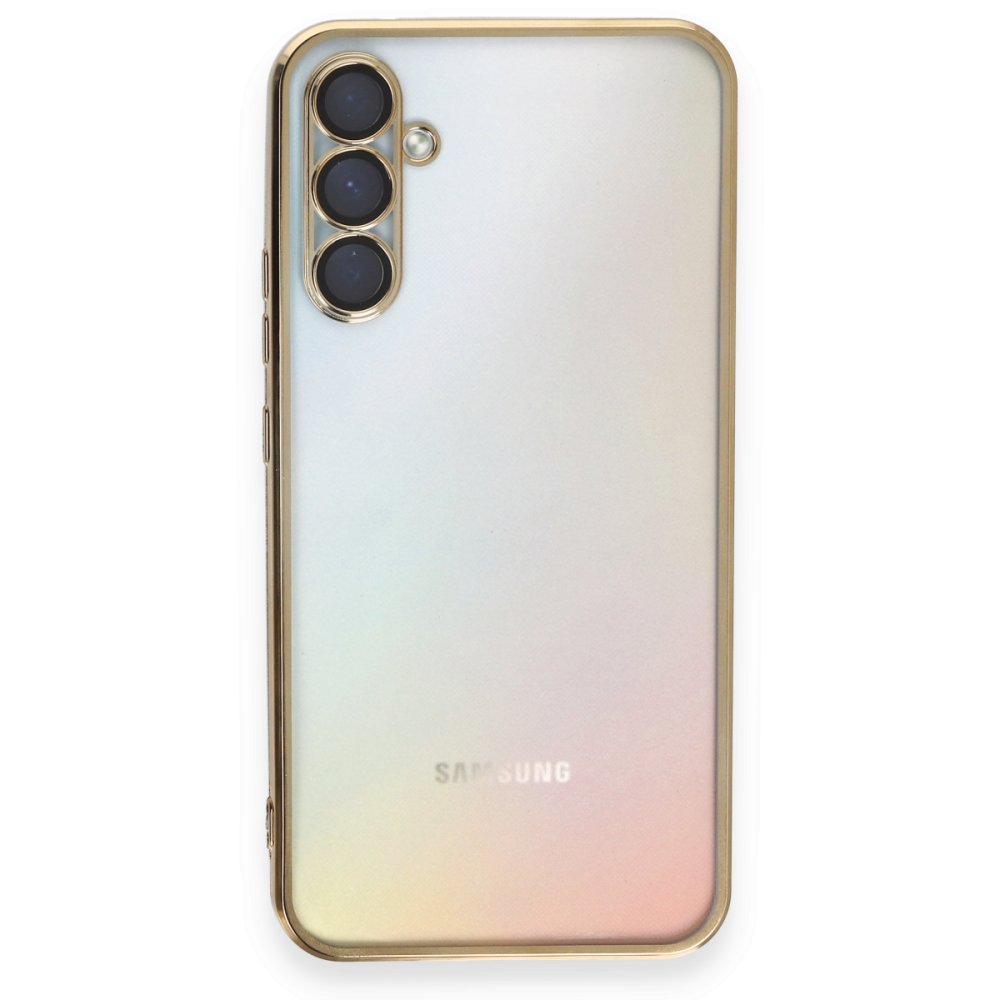 Newface Samsung Galaxy A54 5G Kılıf Razer Lensli Silikon - Gold