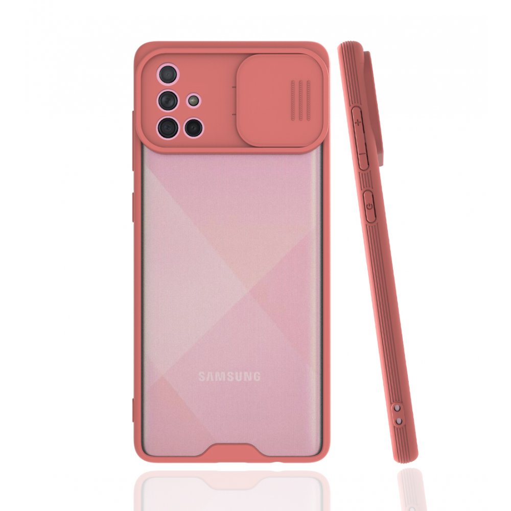 Newface Samsung Galaxy A71 Kılıf Platin Kamera Koruma Silikon - Pembe