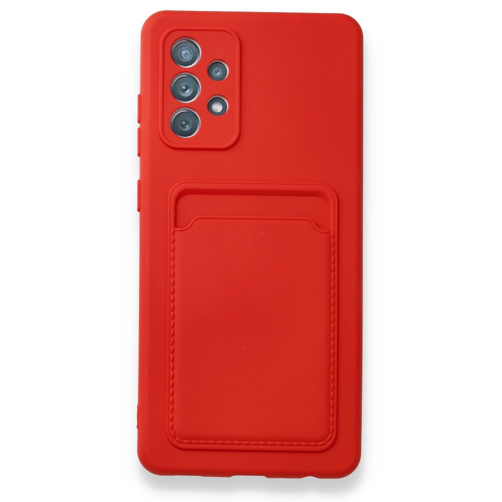Newface Samsung Galaxy A72 Kılıf Kelvin Kartvizitli Silikon - Kırmızı