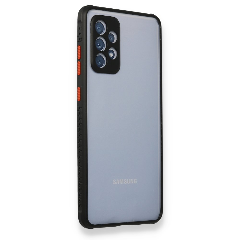 Newface Samsung Galaxy A72 Kılıf Miami Şeffaf Silikon - Siyah