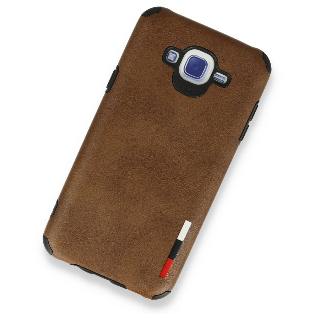 Newface Samsung Galaxy J7 Kılıf Loop Deri Silikon - Kahverengi