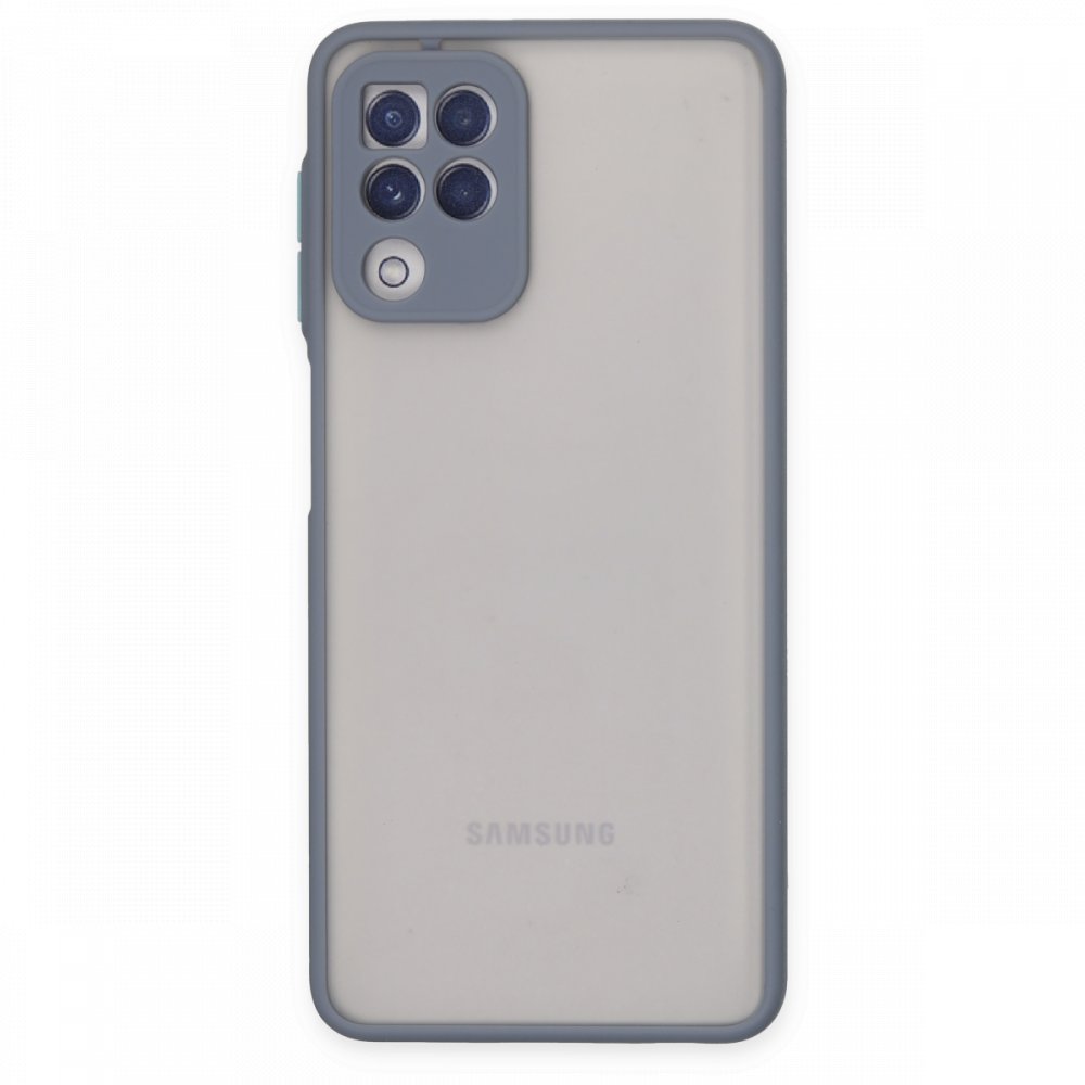 Newface Samsung Galaxy M22 Kılıf Montreal Silikon Kapak - Gri