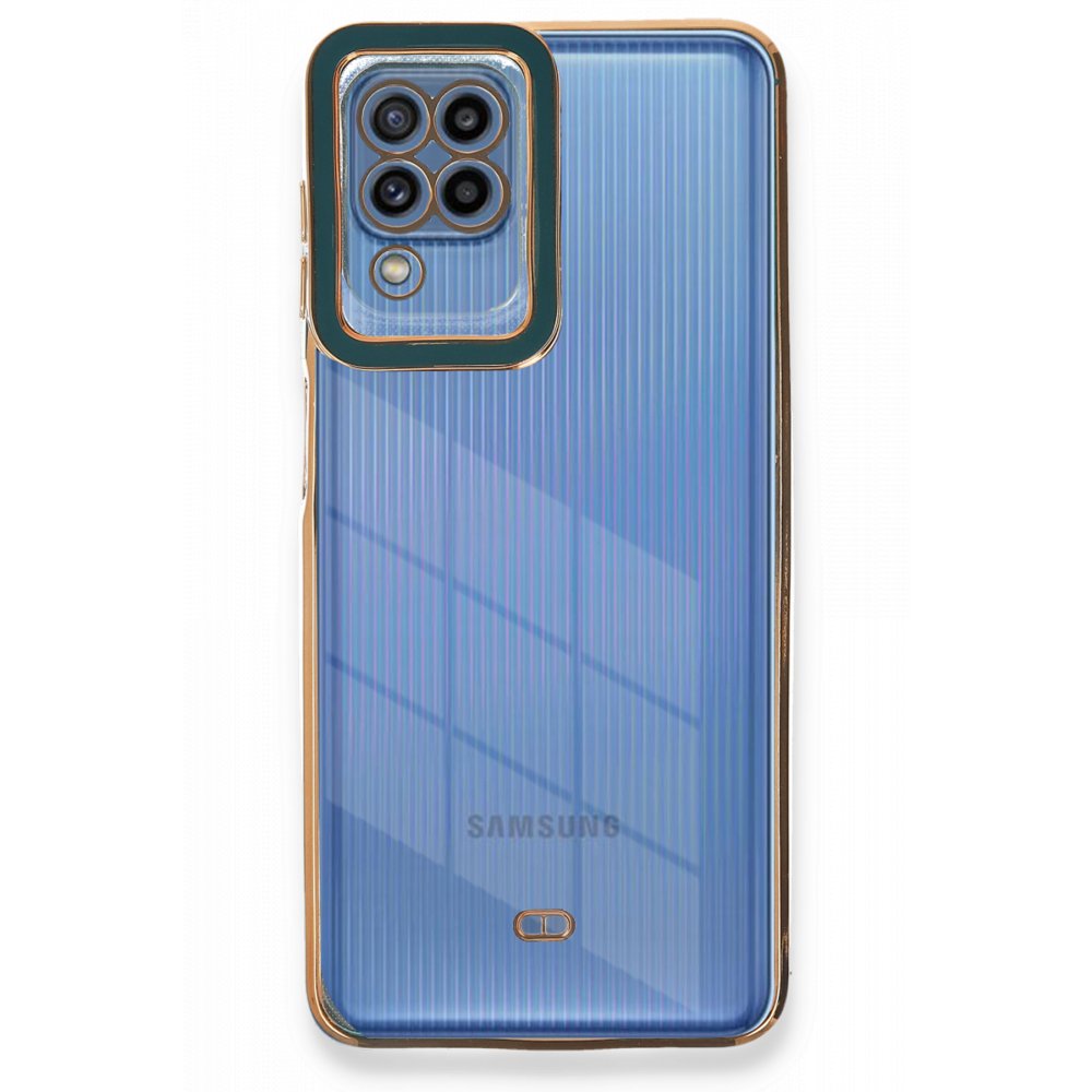 Newface Samsung Galaxy M32 Kılıf Liva Lens Silikon - Yeşil