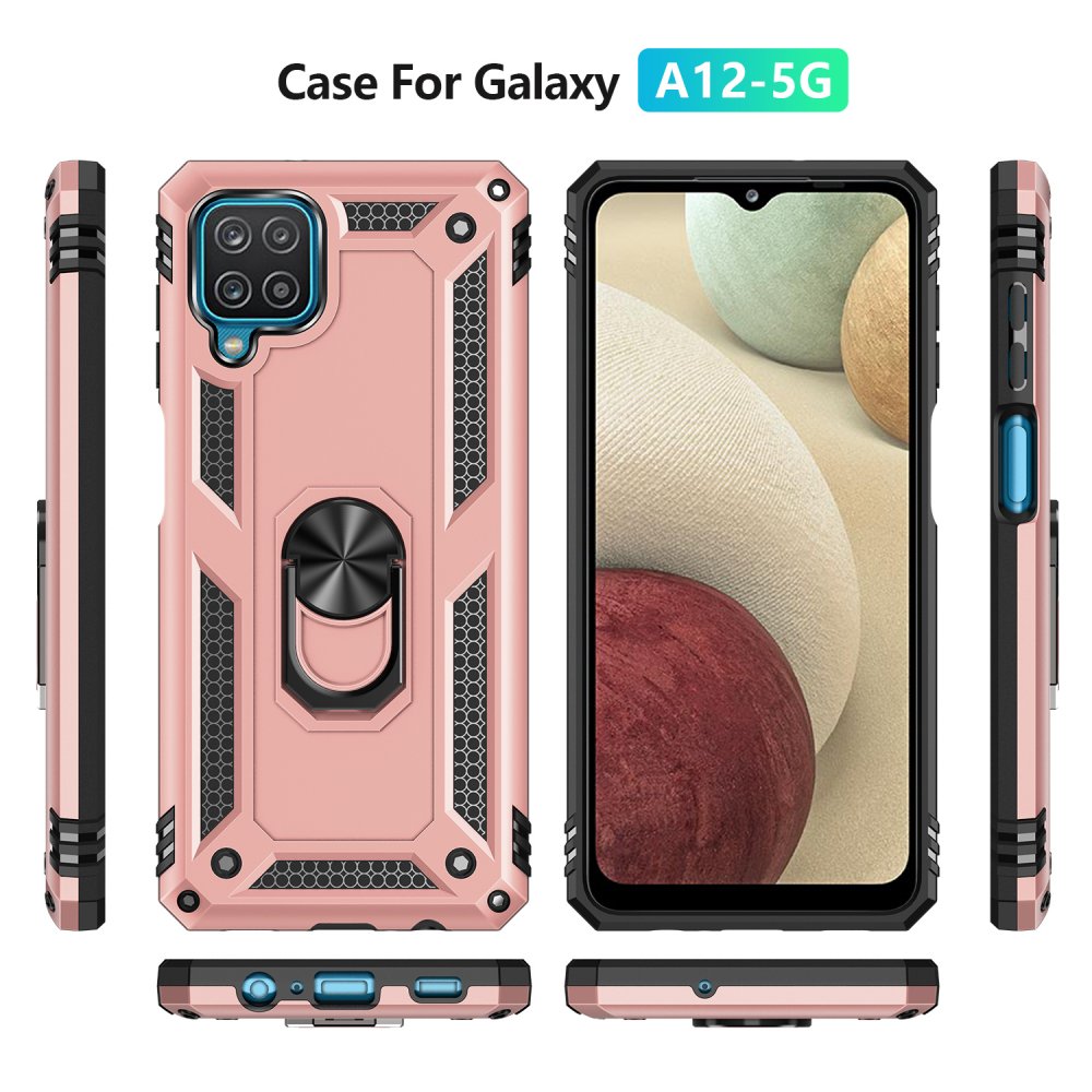 Newface Samsung Galaxy M32 Kılıf Sofya Yüzüklü Silikon Kapak - Rose