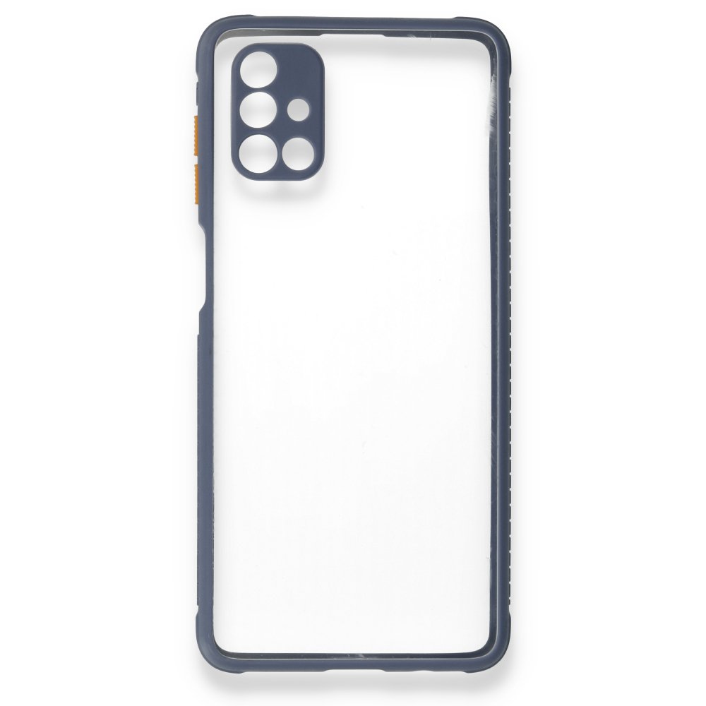 Newface Samsung Galaxy M51 Kılıf Miami Şeffaf Silikon - Gri