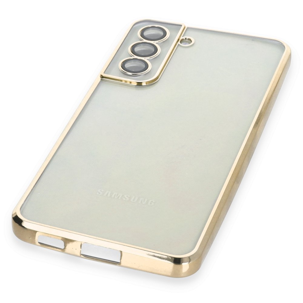 Newface Samsung Galaxy S21 FE Kılıf Razer Lensli Silikon - Gold