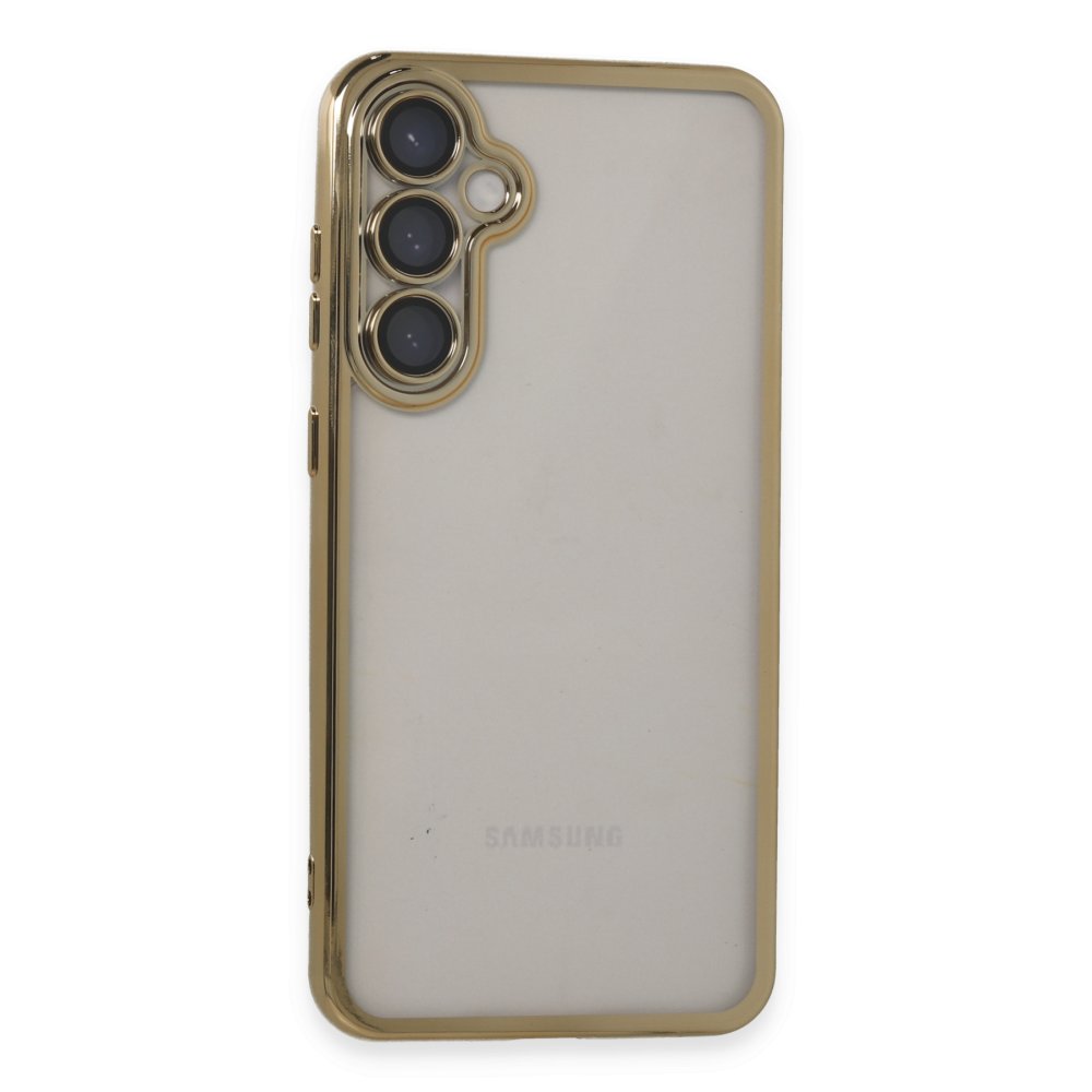 Newface Samsung Galaxy S23 FE Kılıf Razer Lensli Silikon - Gold