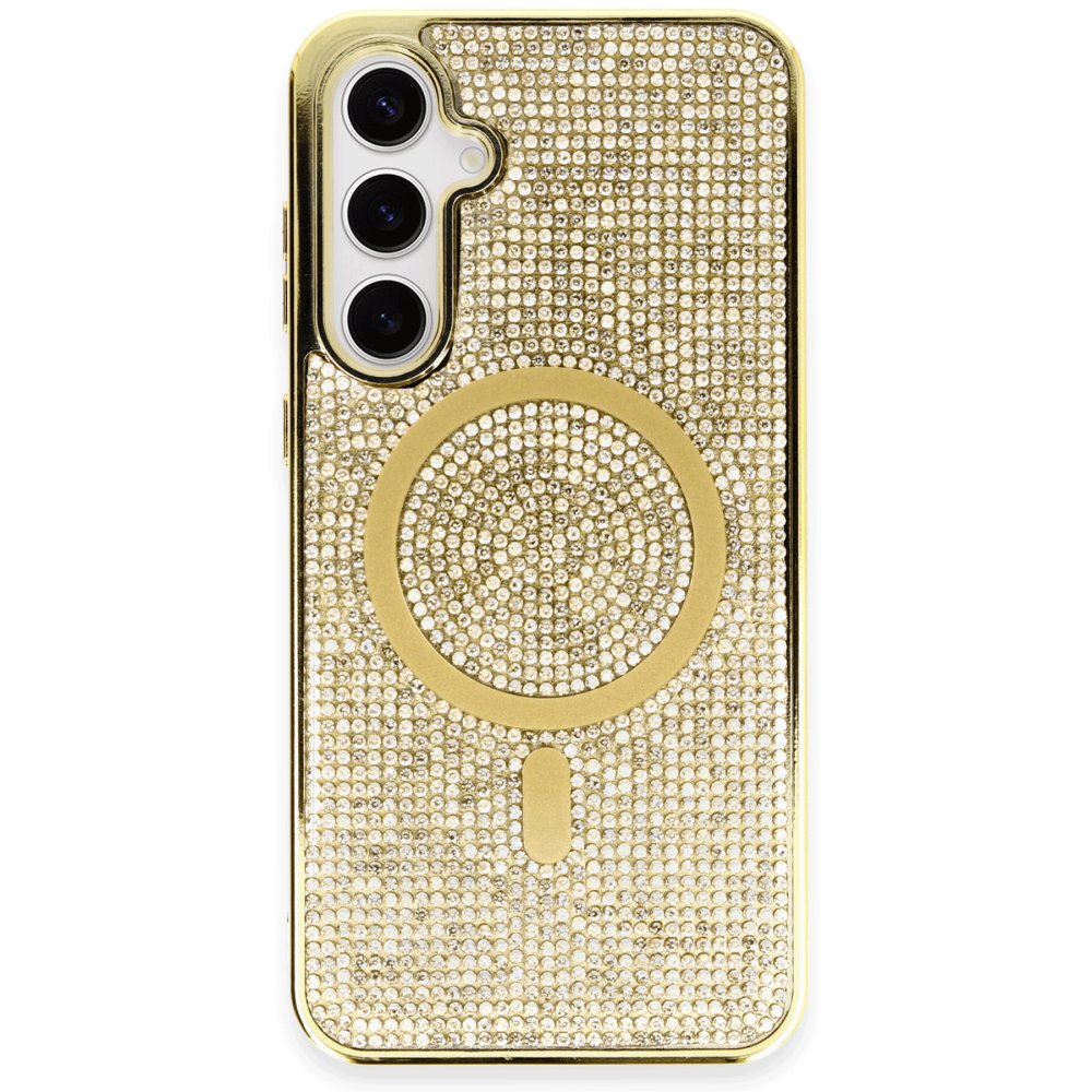 Newface Samsung Galaxy S23 Kılıf Diamond Magsafe Kapak - Gold