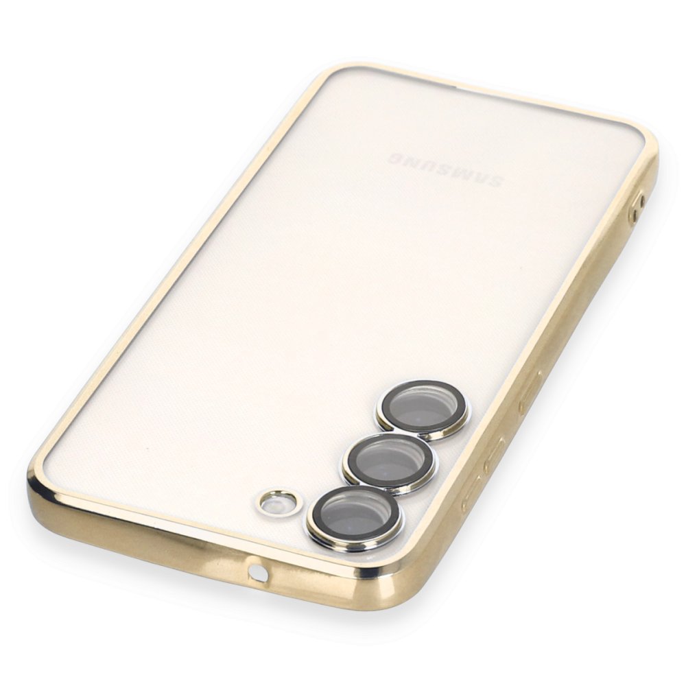 Newface Samsung Galaxy S23 Kılıf Razer Lensli Silikon - Gold