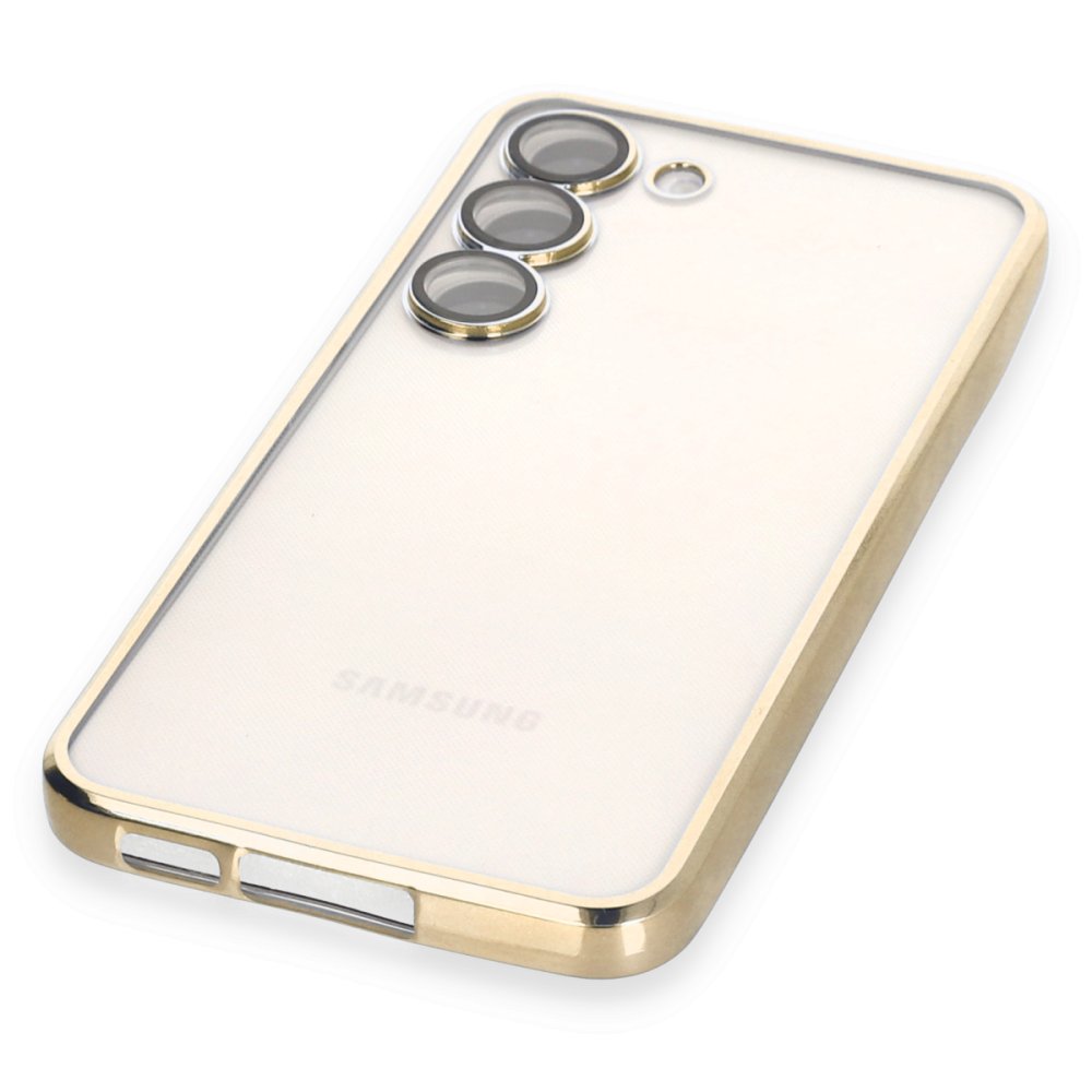 Newface Samsung Galaxy S23 Kılıf Razer Lensli Silikon - Gold