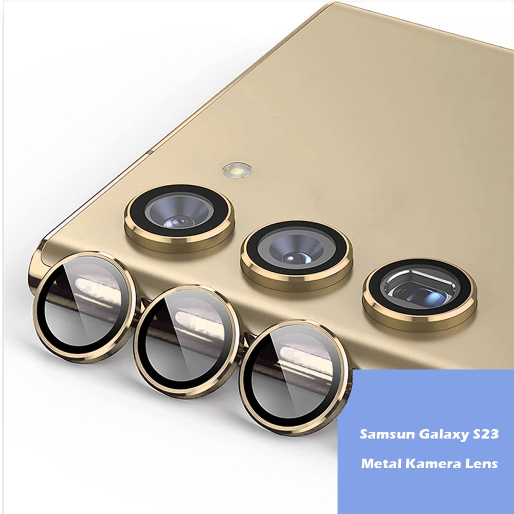 Newface Samsung Galaxy S23 Metal Kamera Lens - Gold