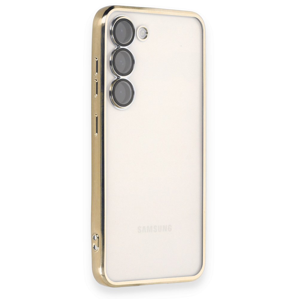 Newface Samsung Galaxy S23 Plus Kılıf Razer Lensli Silikon - Gold