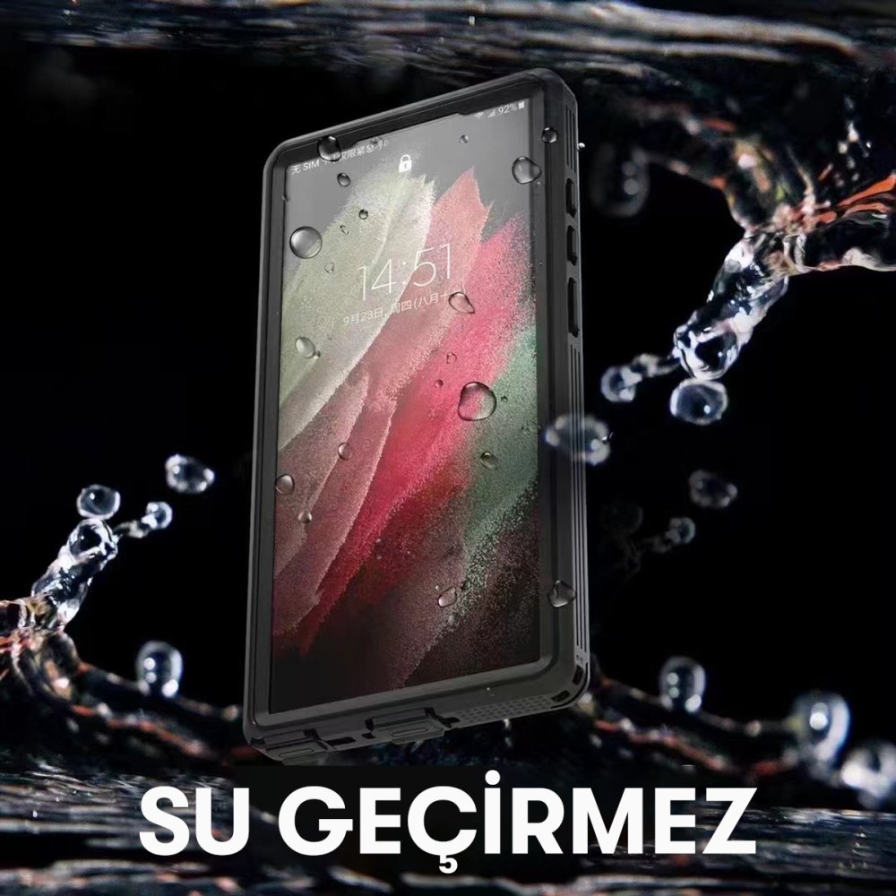 Newface Samsung Galaxy S23 Ultra Kılıf Red Pepper Su Geçirmez Kılıf - Siyah-Gri