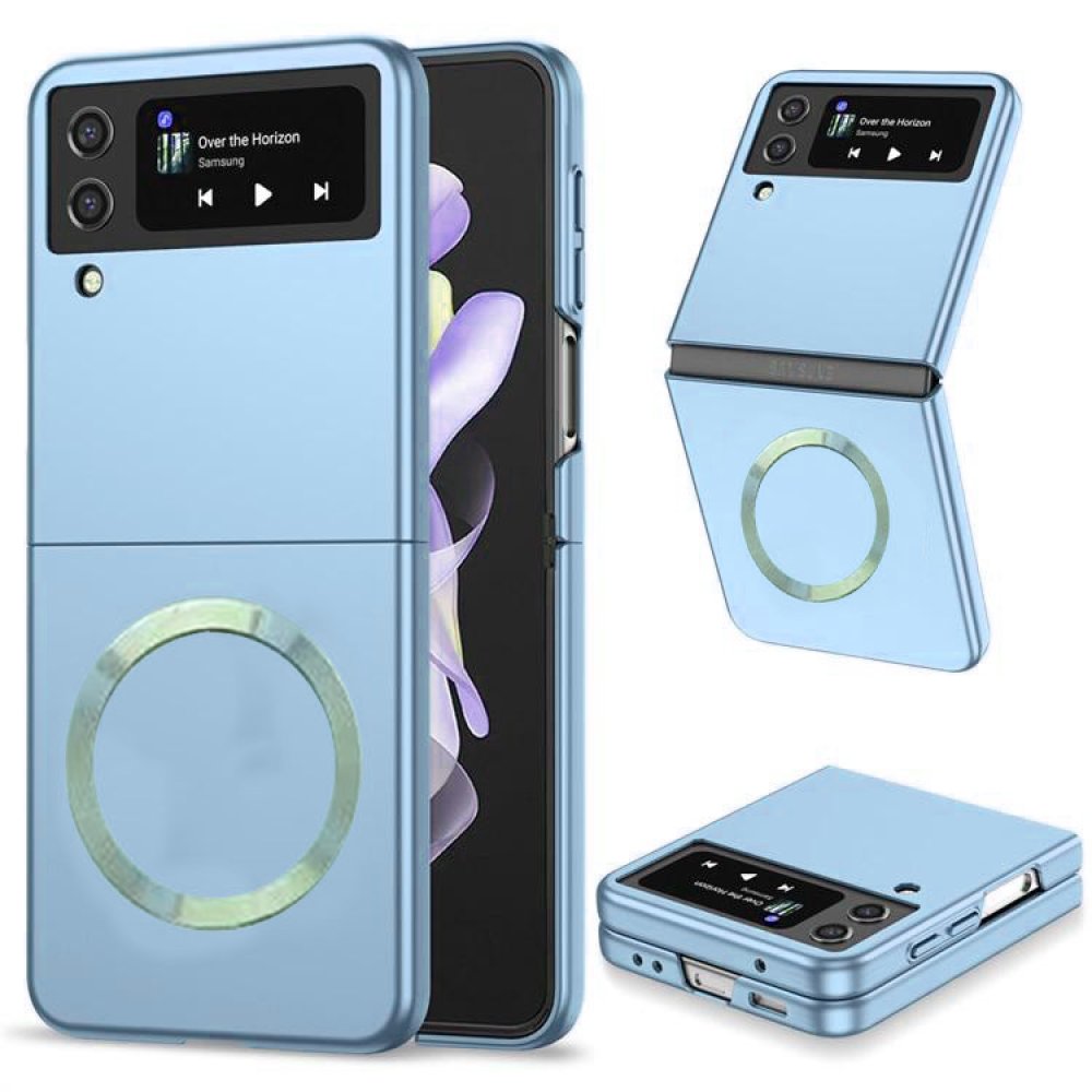 Newface Samsung Galaxy Z Flip 4 Kılıf Mata Fold Kapak - Sierra Blue