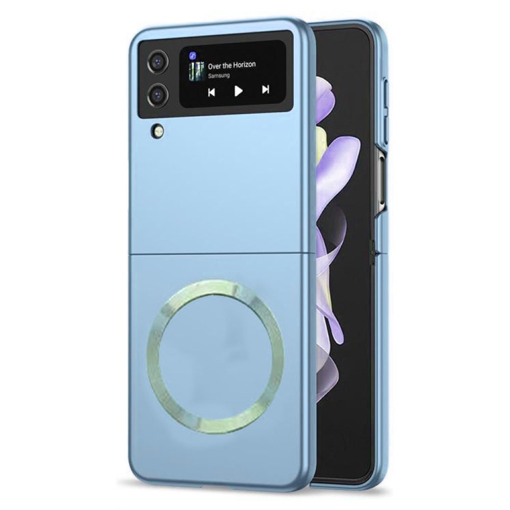 Newface Samsung Galaxy Z Flip 4 Kılıf Mata Fold Kapak - Sierra Blue